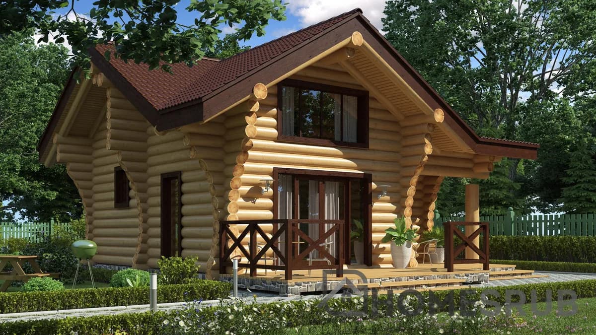 Wizualizacja projektu Dom z bali 124 m²