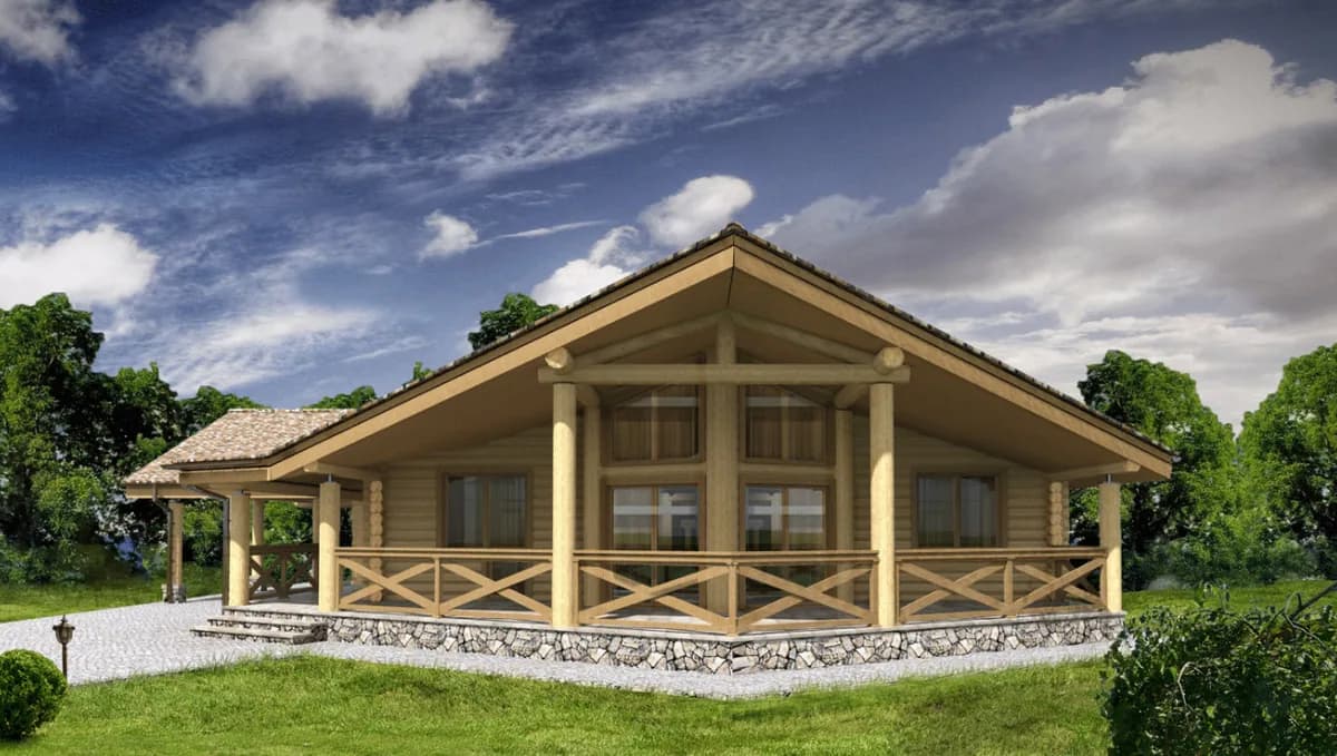 Wizualizacja projektu Dom z bali 186 m²