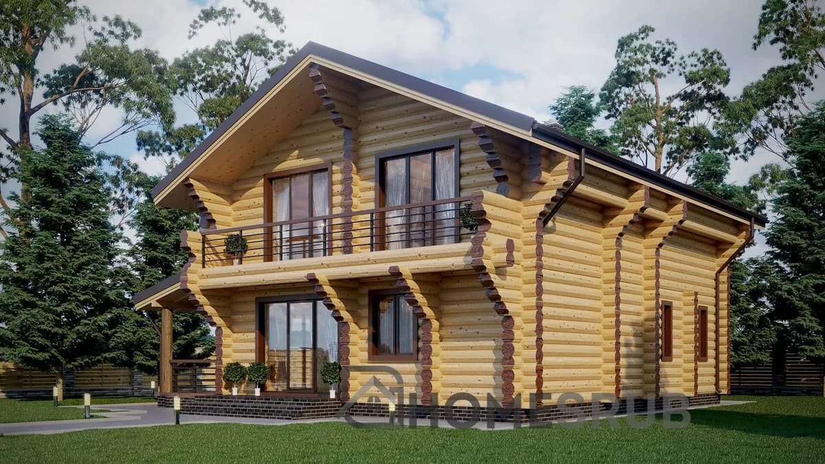 Wizualizacja projektu Dom z bali 200 m²