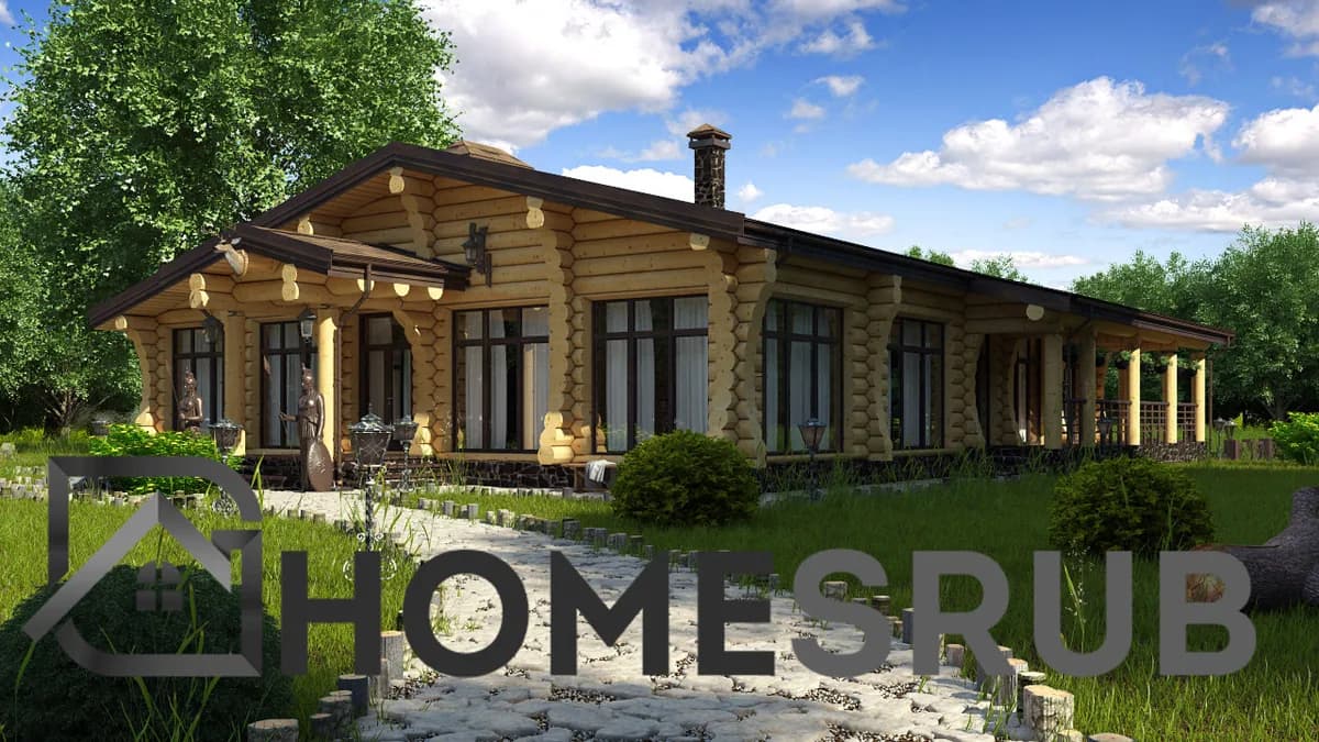 Wizualizacja projektu Dom z bali 365 m²
