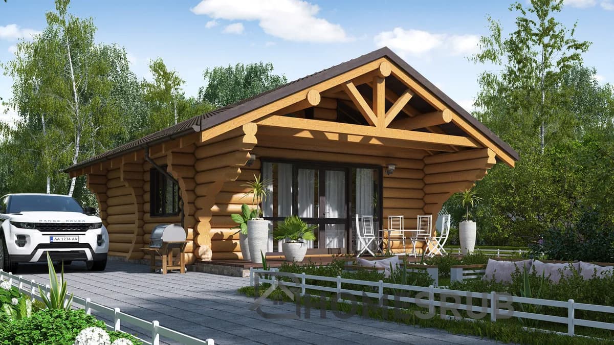 Wizualizacja projektu Dom z bali 67 m²